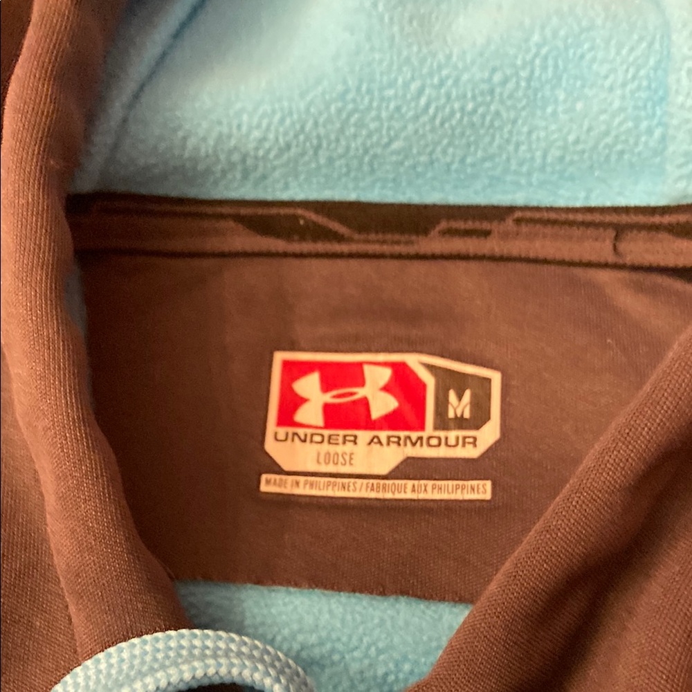 Under Armour Charcoal Hoodie with Aqua Details - Picture 2 of 13